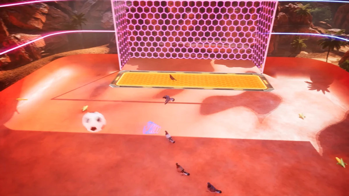 Pigeons playing on Desert Biome in Pigeon Ball